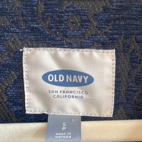 Old Navy Open Front Jacquard Print Navy Black Blazer NWT
Sz Small - Picture 6 of 9